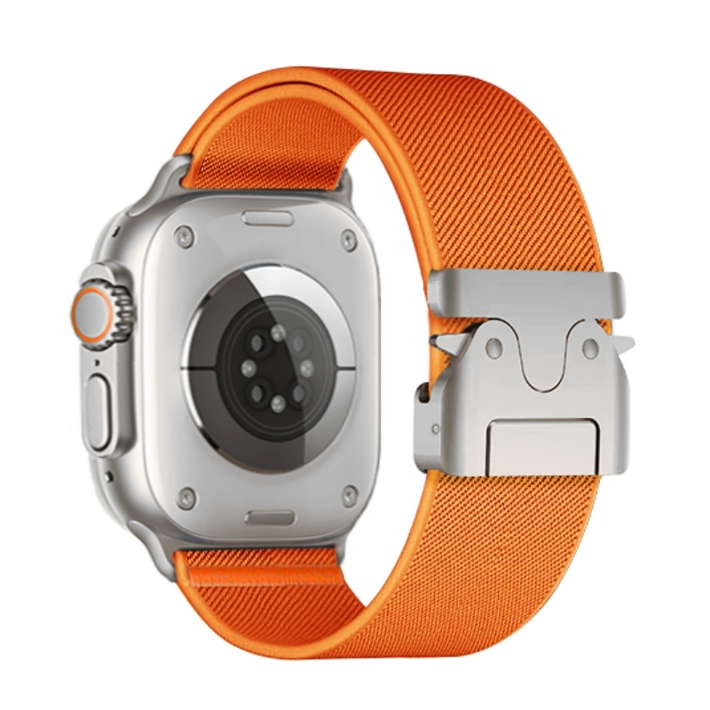 Nylon bandje met Parachute sluiting - Oranje - Geschikt voor Apple Watch 44mm / 45mm&nbsp;/ 46mm / 49mm