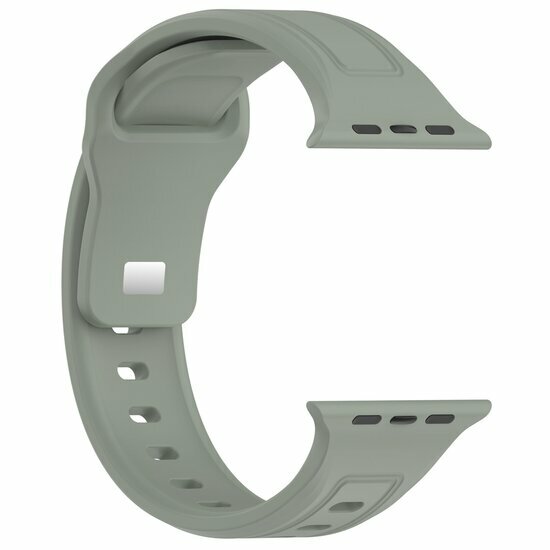 Square siliconen band - Grijsgroen licht - Geschikt voor Apple Watch 38mm / 40mm / 41mm / 42mm