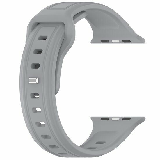 Square siliconen band - Grijs - Geschikt voor Apple Watch 38mm / 40mm / 41mm / 42mm