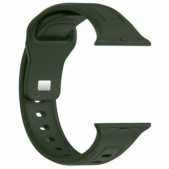 Square siliconen band - Donkergroen - Geschikt voor Apple Watch 38mm / 40mm / 41mm / 42mm
