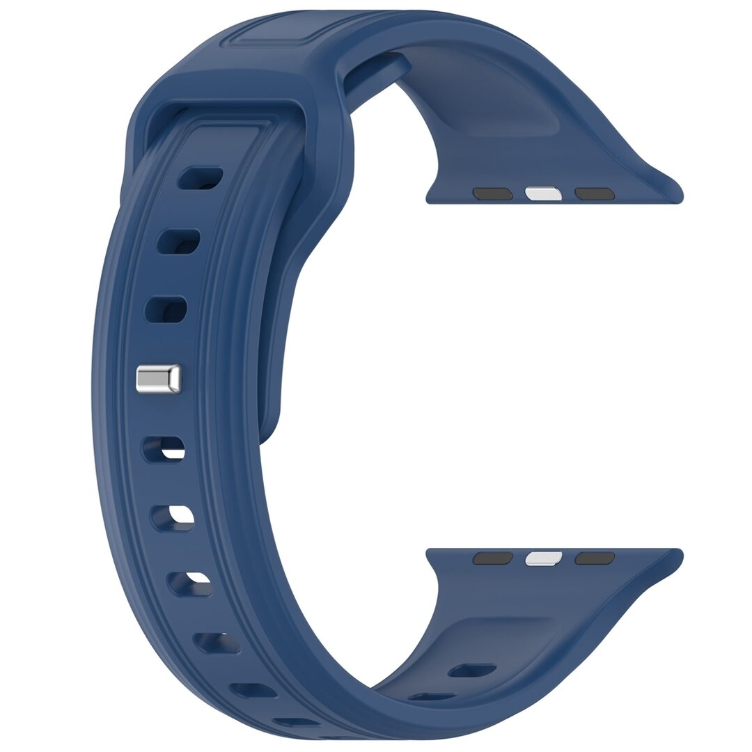 Square siliconen band - Donkerblauw - Geschikt voor Apple Watch 44mm / 45mm&nbsp;/ 46mm / 49mm