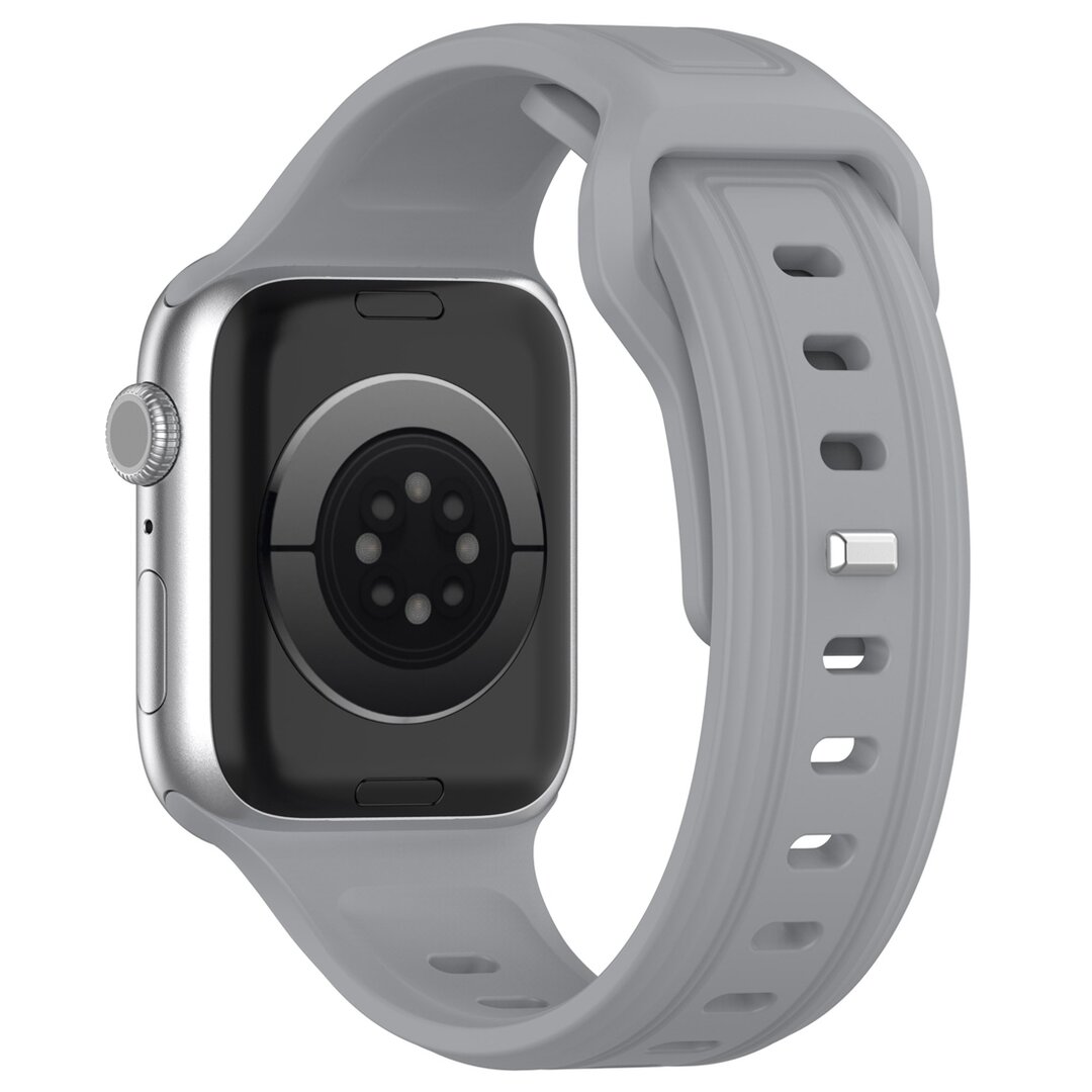 Square siliconen band - Grijs - Geschikt voor Apple Watch 44mm / 45mm&nbsp;/ 46mm / 49mm