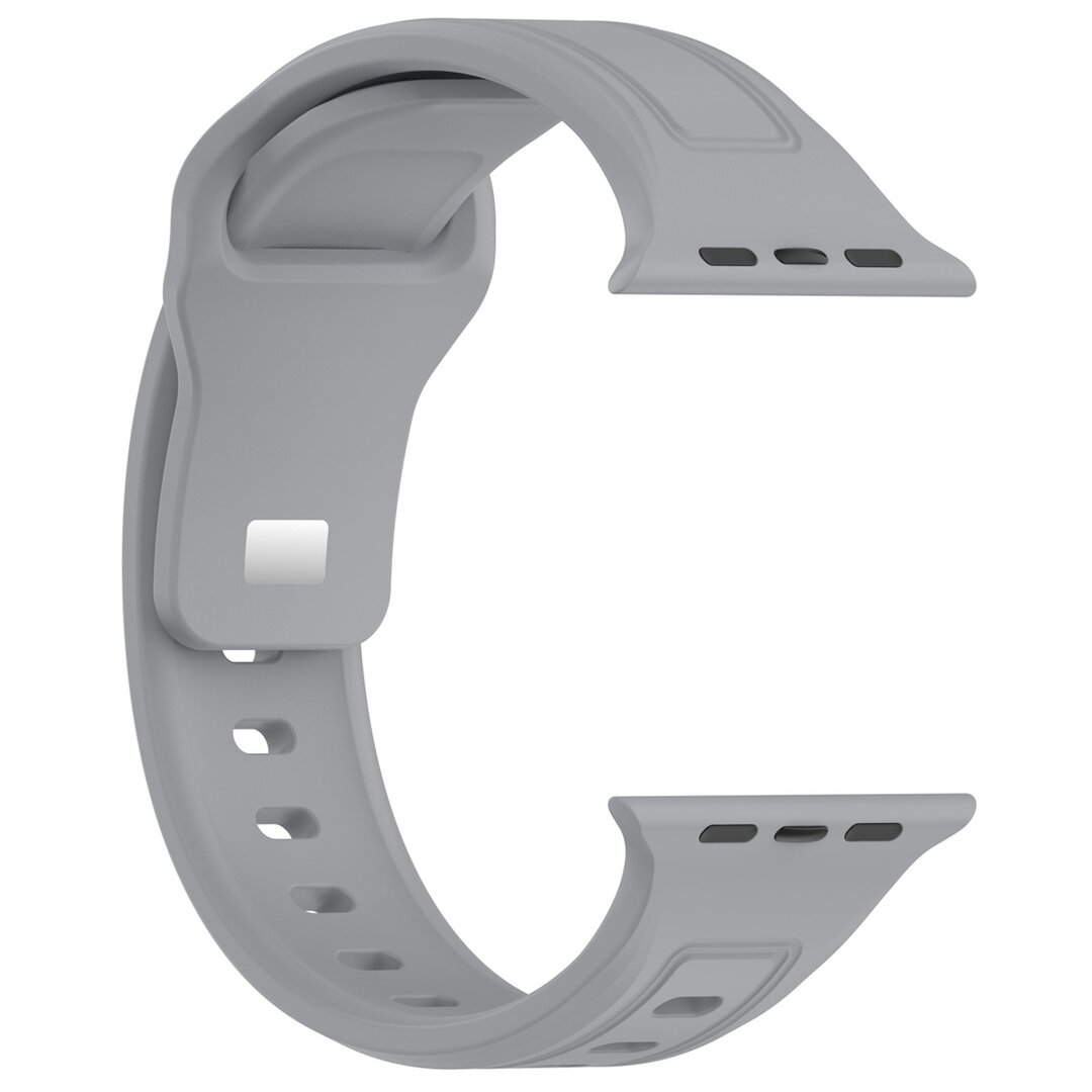 Square siliconen band - Grijs - Geschikt voor Apple Watch 44mm / 45mm&nbsp;/ 46mm / 49mm