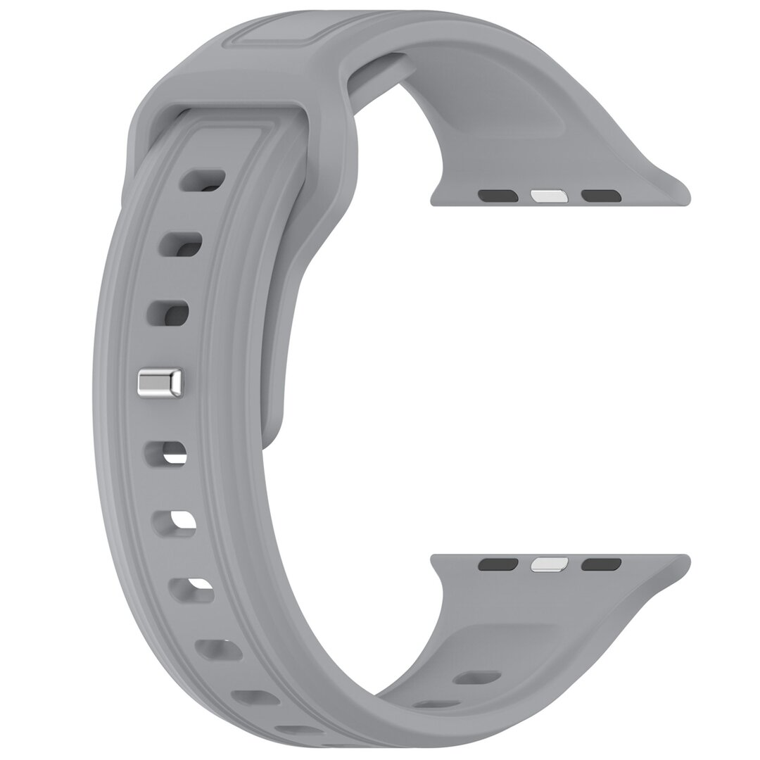 Square siliconen band - Grijs - Geschikt voor Apple Watch 44mm / 45mm&nbsp;/ 46mm / 49mm