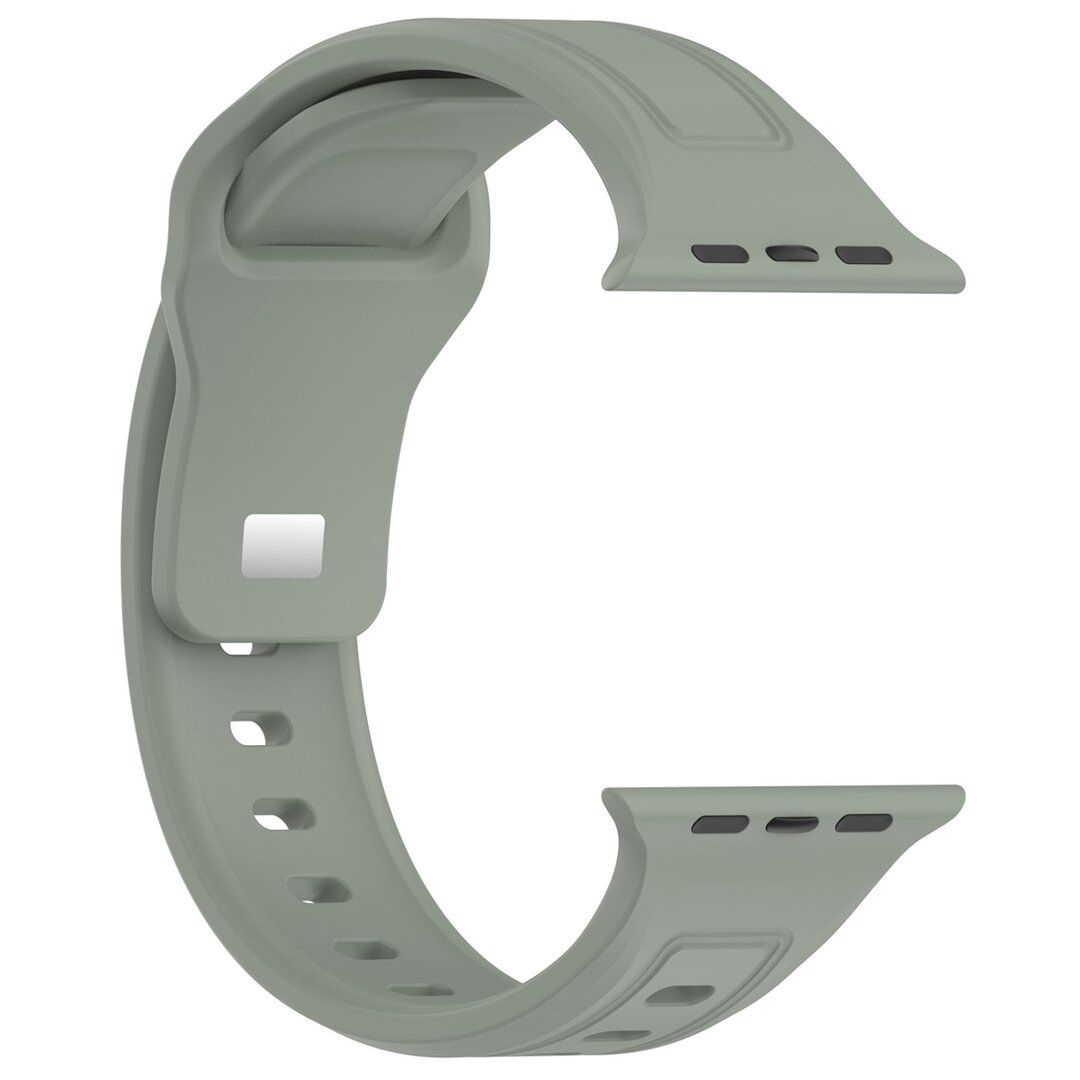 Square siliconen band - Grijsgroen licht - Geschikt voor Apple Watch 44mm / 45mm&nbsp;/ 46mm / 49mm