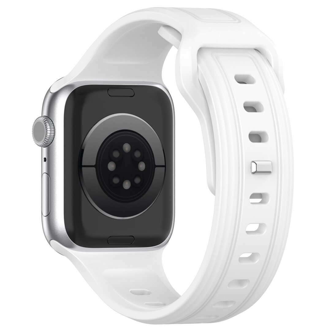Square siliconen band - Wit - Geschikt voor Apple Watch 44mm / 45mm&nbsp;/ 46mm / 49mm