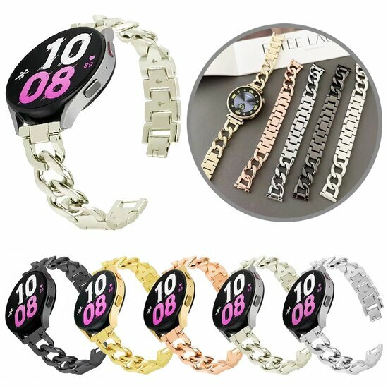 Garmin Venu 4 - 41mm - Metalen ketting band - Ros&eacute; goud