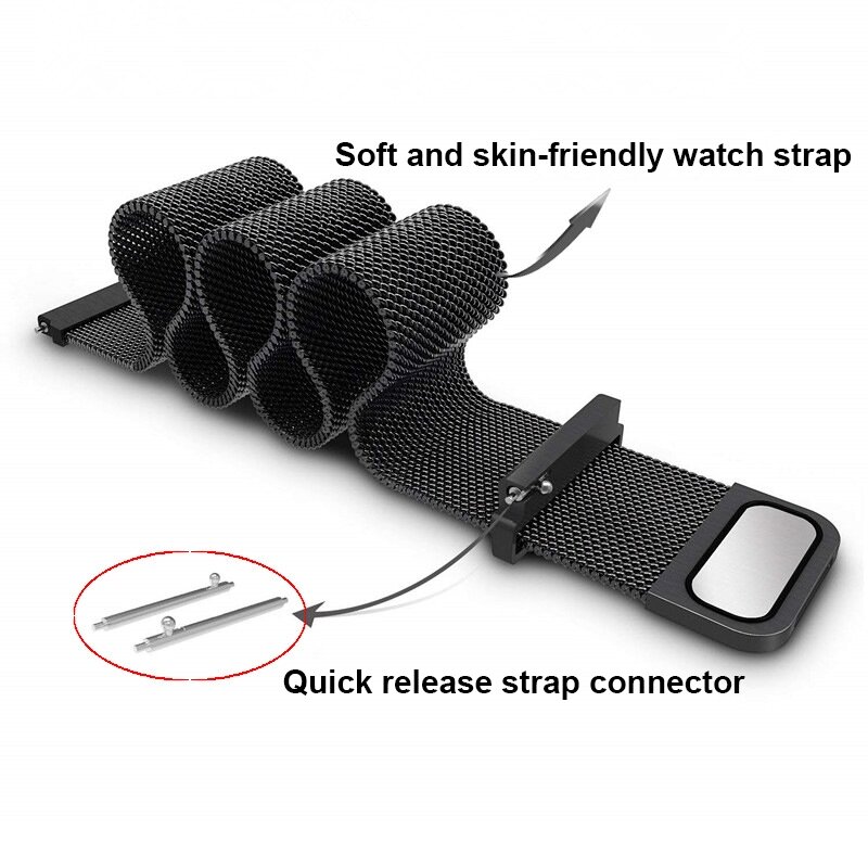 Milanese bandje - Zwart - Garmin Lily 2