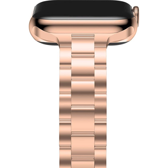 Stalen slim fit schakelband - Ros&eacute; goud - Geschikt voor Apple watch 38mm / 40mm / 41mm / 42mm