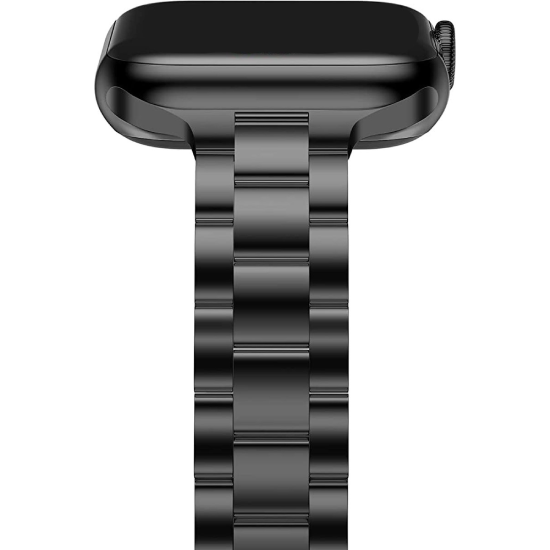 Stalen slim fit schakelband - Zwart - Geschikt voor Apple watch 38mm / 40mm / 41mm / 42mm