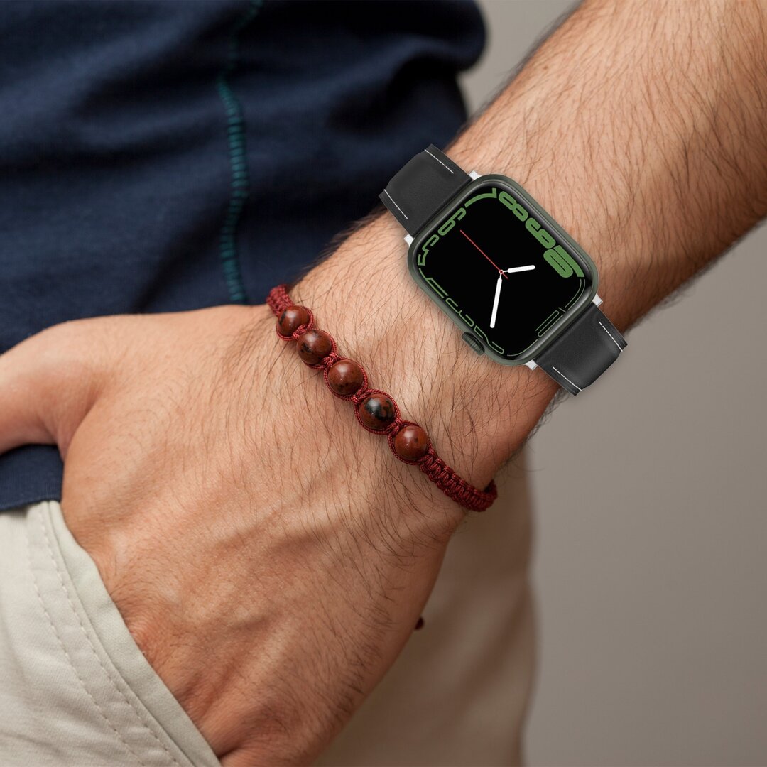 Luxe leren bandje - Donkerbruin - Geschikt voor Apple Watch 38mm / 40mm / 41mm / 42mm