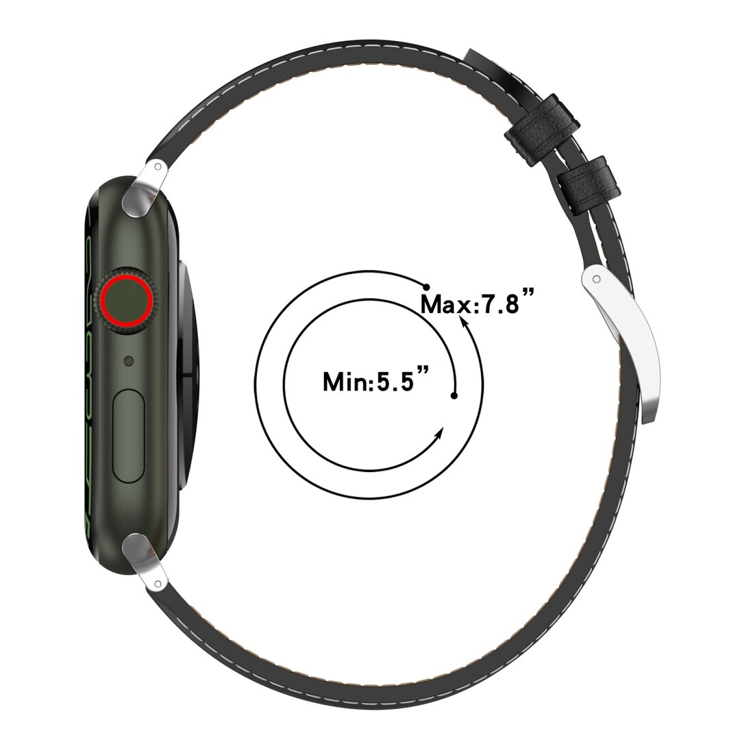 Luxe leren bandje - Donkerbruin - Geschikt voor Apple Watch 38mm / 40mm / 41mm / 42mm