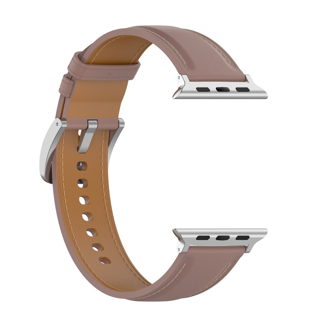 Luxe leren bandje - Oudroze - Geschikt voor Apple Watch 44mm / 45mm / 46mm / 49mm