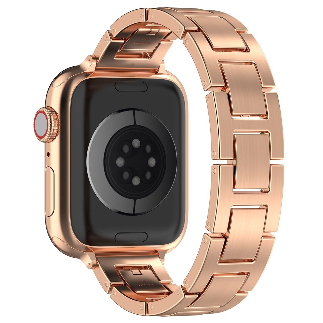Slim Stainless steel quick-release band (small) - Ros&eacute; goud - Geschikt voor Apple watch 38mm / 40mm&nbsp;/ 41mm / 42mm
