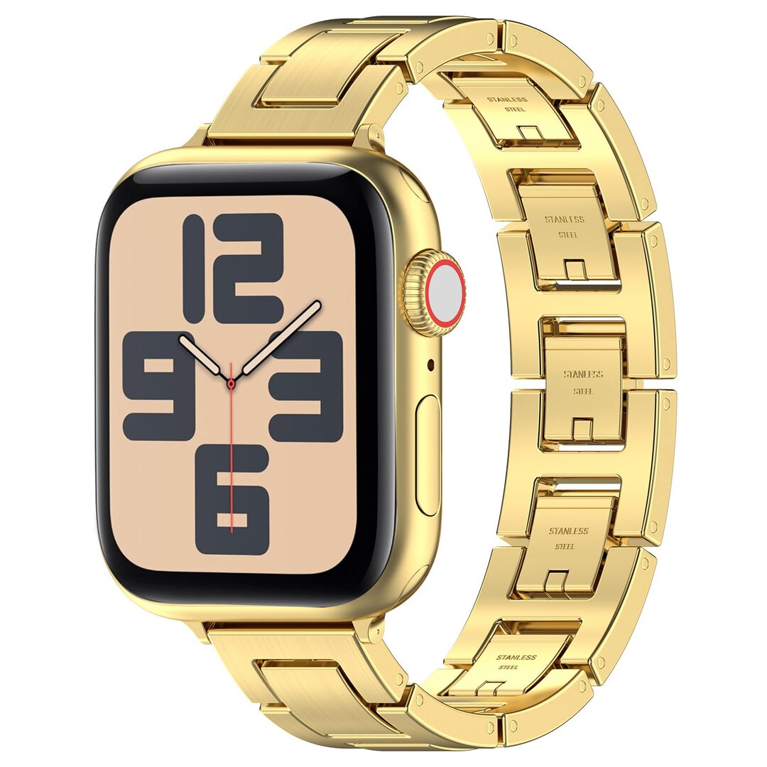 Slim Stainless steel quick-release band (small) - Goud - Geschikt voor Apple watch 38mm / 40mm&nbsp;/ 41mm / 42mm