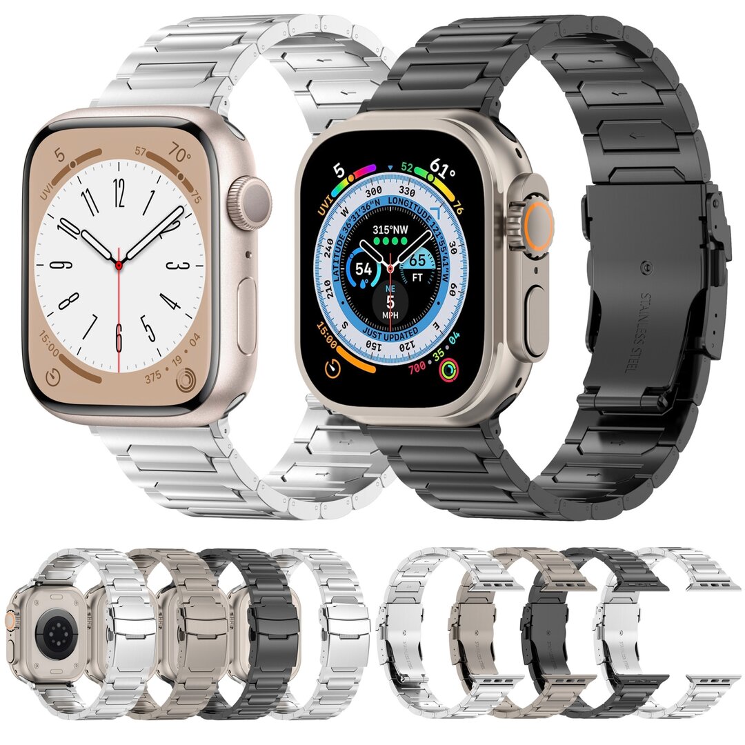 Titanium H-type schakelband  - Zilver - Geschikt voor Apple Watch 44mm / 45mm / 46mm / 49mm