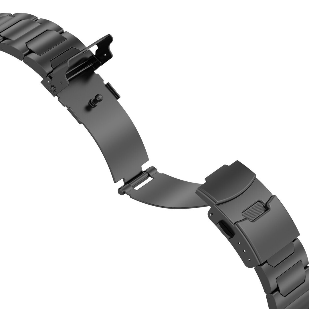 Titanium H-type schakelband  - Zwart - Geschikt voor Apple Watch 44mm / 45mm / 46mm / 49mm