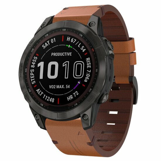 Leren bandje - Bruin - Garmin Fenix 8 / 8 Pro - 47mm