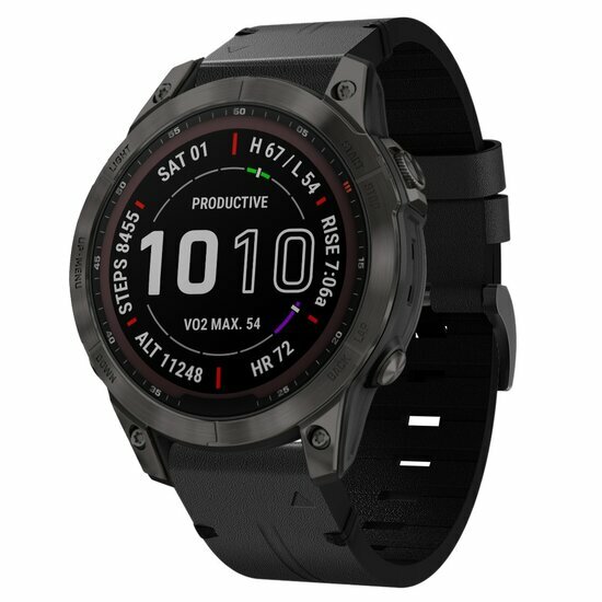 Leren bandje - Zwart - Garmin Fenix 8 / 8 Pro - 47mm