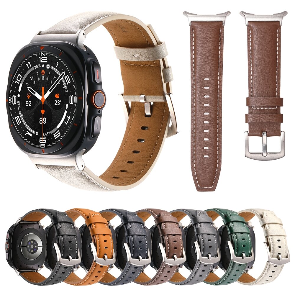 Premium leren bandje - Bruin - Samsung Galaxy Watch Ultra bandjes - 47mm