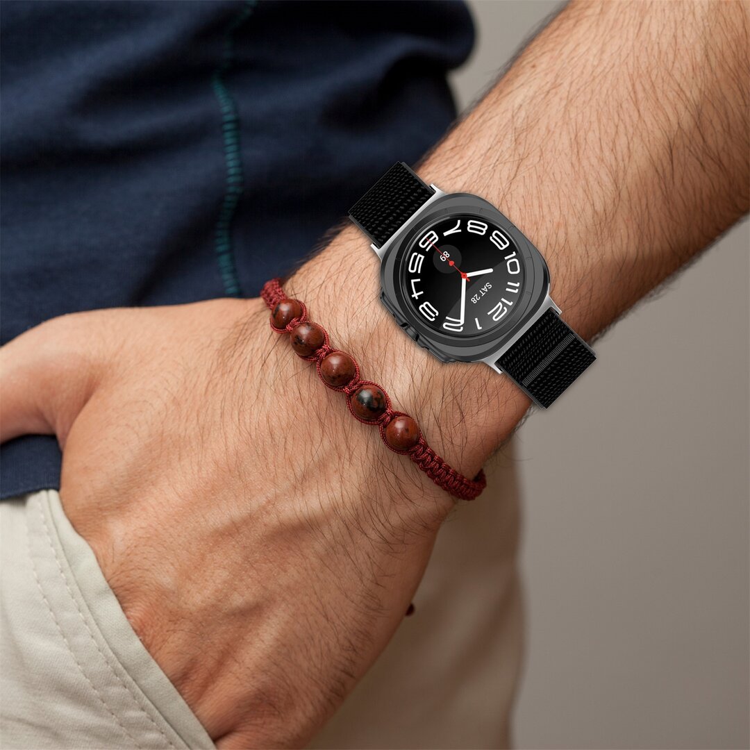 Nylon loop bandje - Zwart - Samsung Galaxy Watch Ultra 47mm