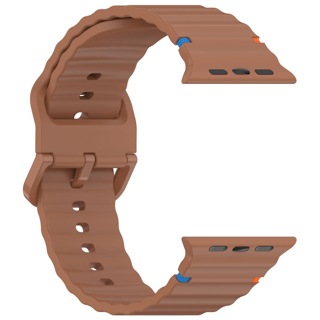 Wave sportband - Bruin - Geschikt voor Apple Watch 38mm / 40mm / 41mm / 42mm
