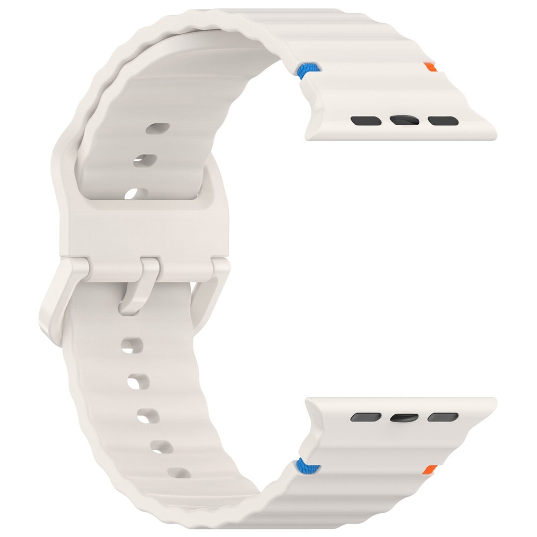 Wave sportband - Sterrenlicht / starlight - Geschikt voor Apple Watch 38mm / 40mm / 41mm / 42mm