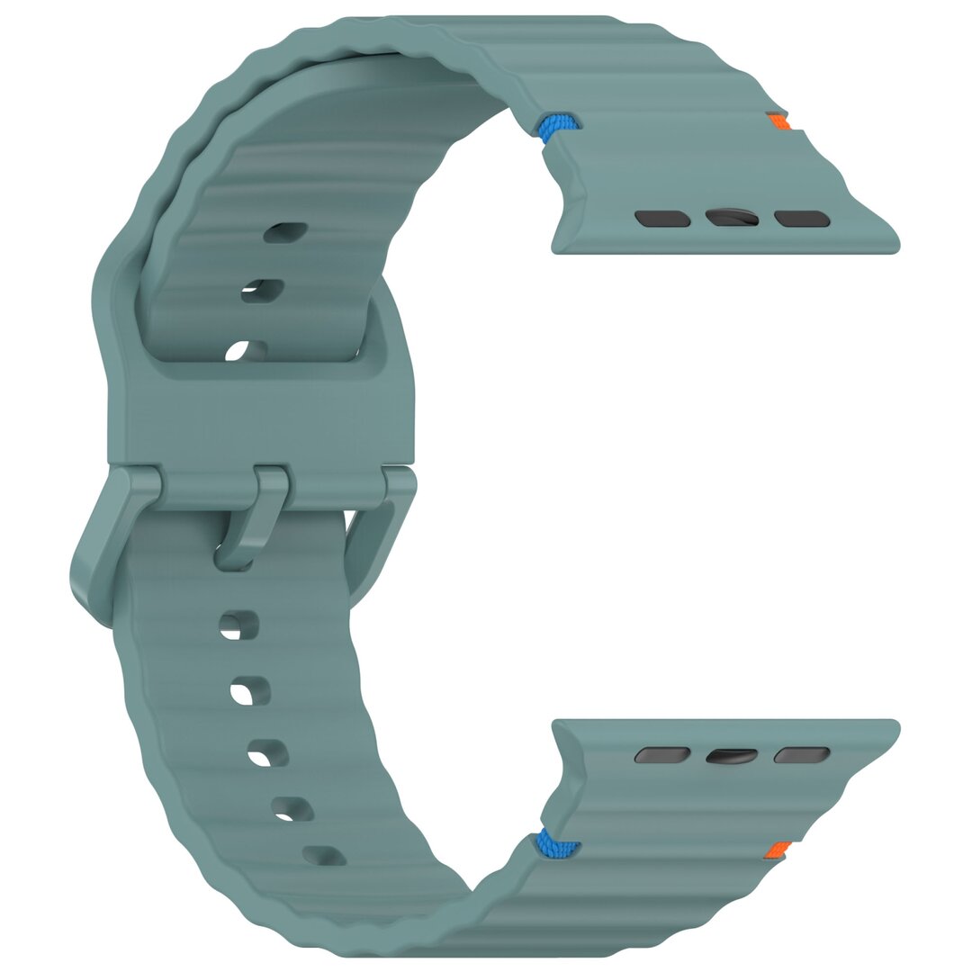 Wave sportband - Dennegroen - Geschikt voor Apple Watch 38mm / 40mm / 41mm / 42mm