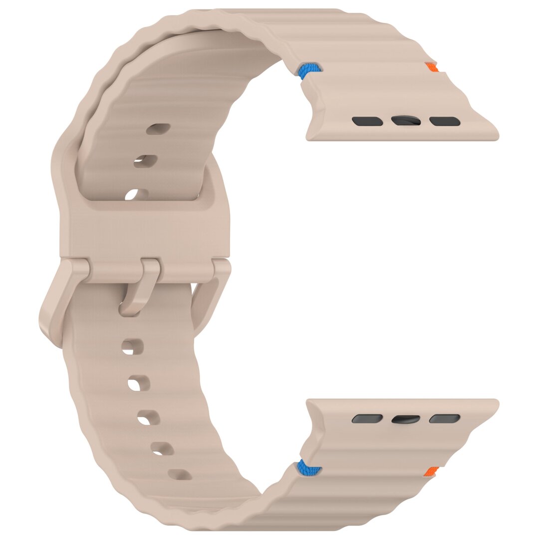 Wave sportband - Cappuccino - Geschikt voor Apple Watch 38mm / 40mm / 41mm / 42mm
