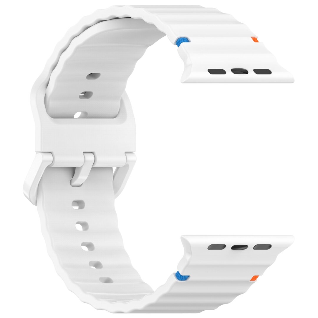 Wave sportband - Wit - Geschikt voor Apple Watch 38mm / 40mm / 41mm / 42mm