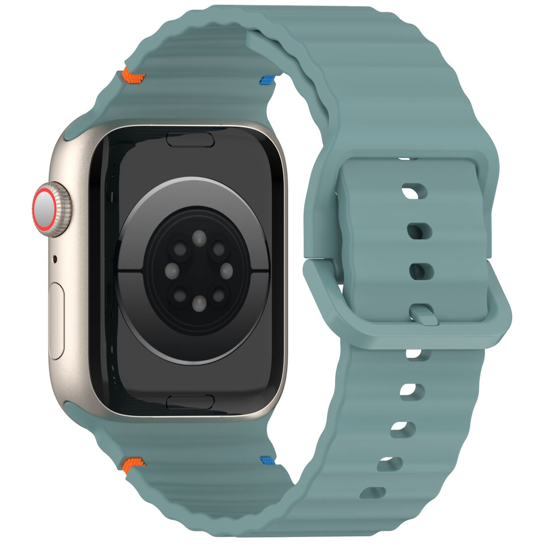 Wave sportband - Dennegroen - Geschikt voor Apple Watch 44mm / 45mm / 46mm / 49mm