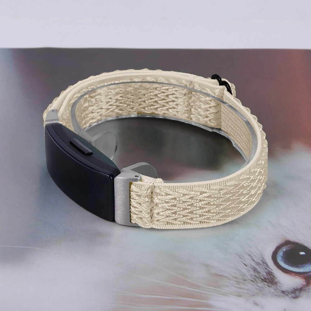 Fitbit Inspire 3 - Elastische solo loop nylon bandje - Beige