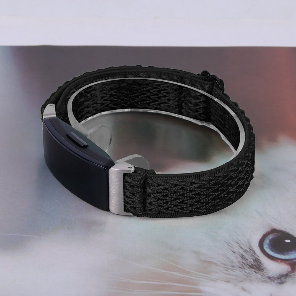 Fitbit Inspire 3 - Elastische solo loop nylon bandje - Zwart