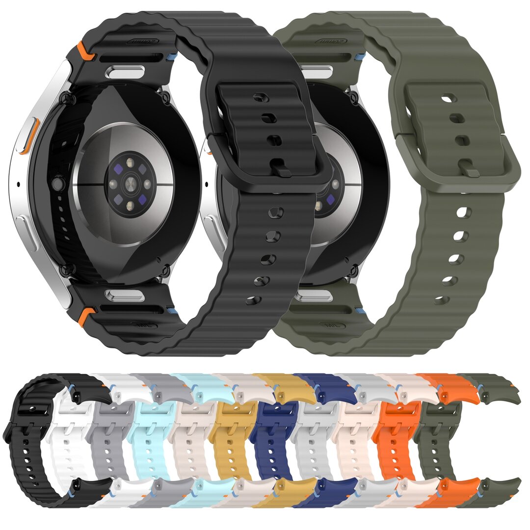 Wave Sportband met aansluitknop - Oranje -  Samsung Galaxy watch 7 - 40mm / 44mm &amp; Watch FE