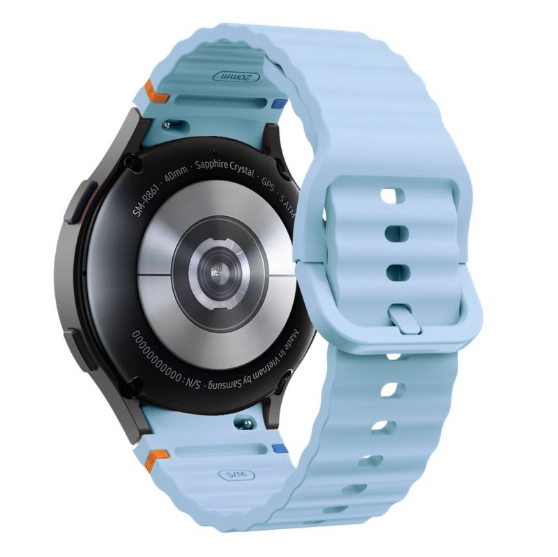 Wave Sportband met aansluitknop - Blauwgrijs -  Samsung Galaxy Watch 6 Classic - 47mm &amp; 43mm