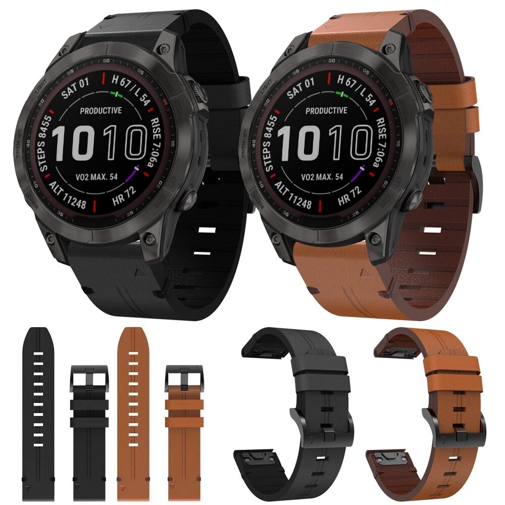 Leren bandje - Bruin - Garmin Fenix 7 / 6 / 5