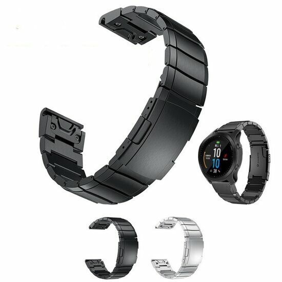 Stainless steel schakelband - Zilver - Garmin Fenix 7 / 6 / 5