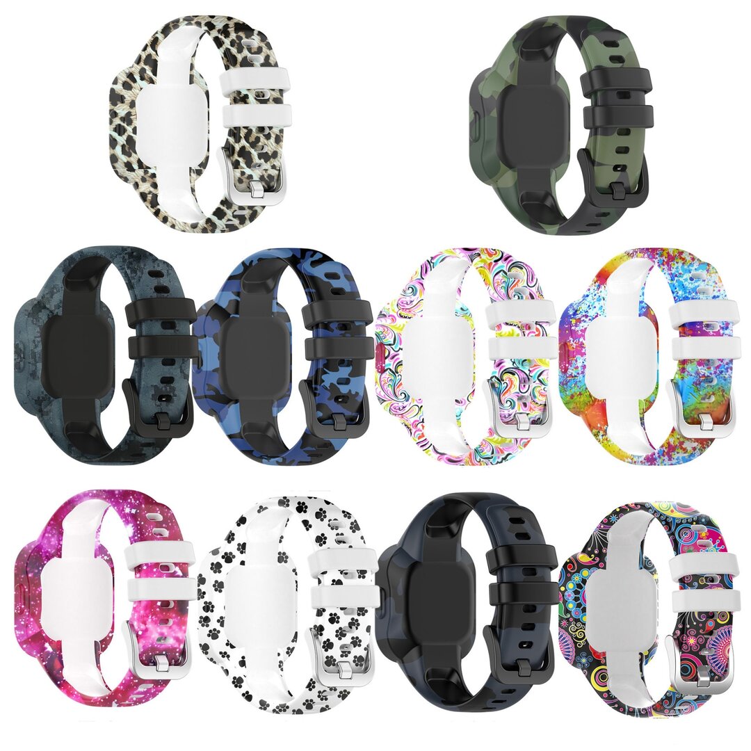 Siliconen bandje met print  - Leger grijs - Garmin Vivofit Junior 3