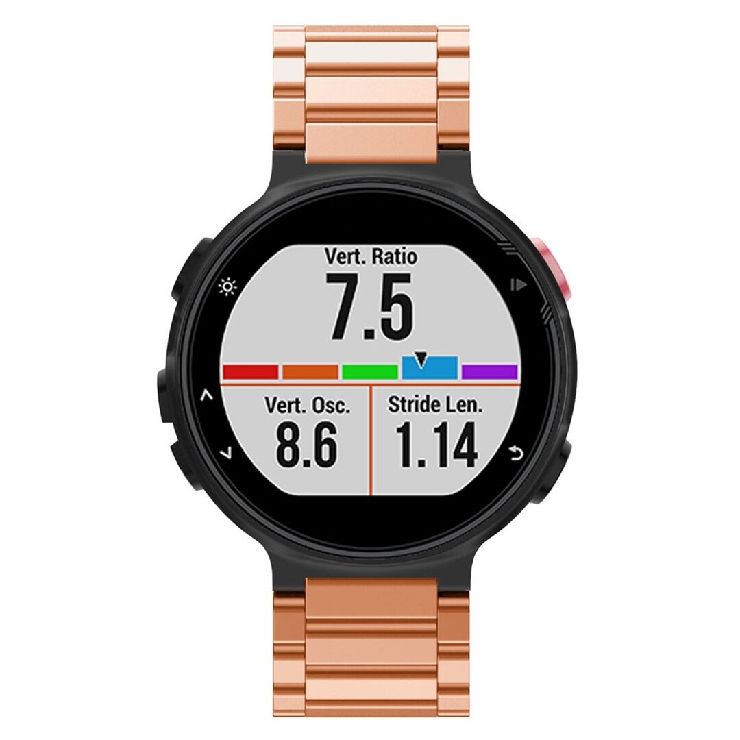 Stalen schakelband - Ros&eacute; goud - Garmin Forerunner 220 / 230 / 235 / 620 / 630 / 735 (XT)