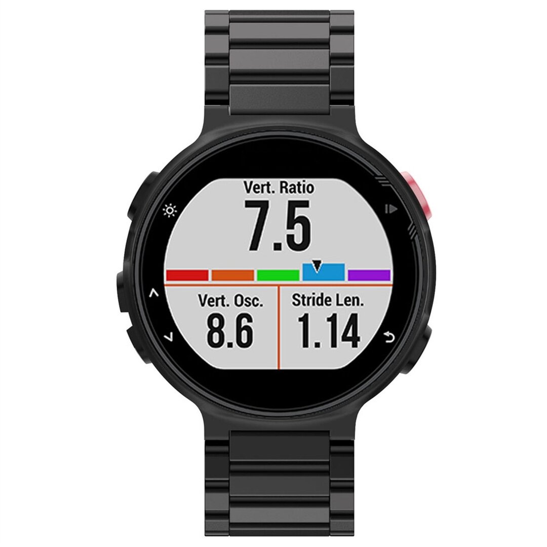 Stalen schakelband - Zwart - Garmin Forerunner 220 / 230 / 235 / 620 / 630 / 735 (XT)