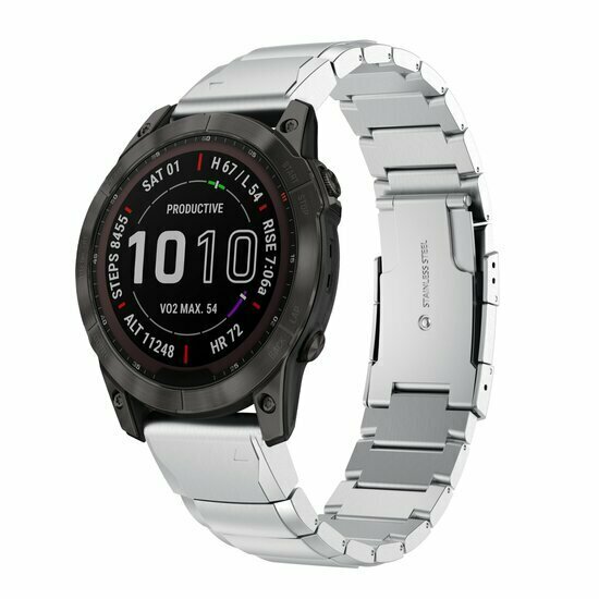Stainless steel schakelband - Zilver - Garmin Tactix 8 - 51mm