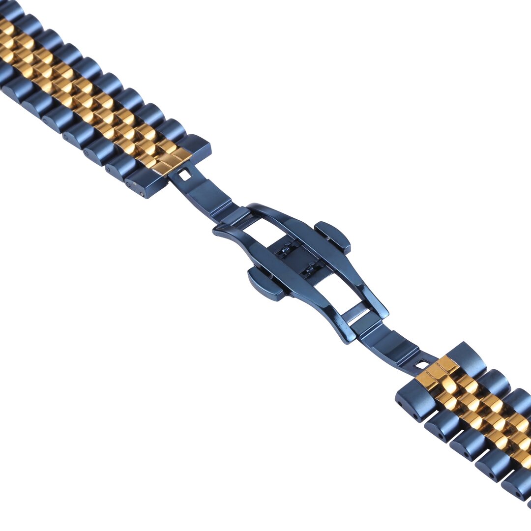 Stalen band - Donkerblauw met goud - Garmin Approach S12 / S40 / S42