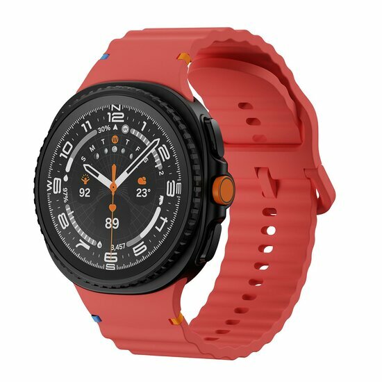 Classic Wave siliconen band - Rood - Samsung Galaxy Watch 8 Classic - 46mm