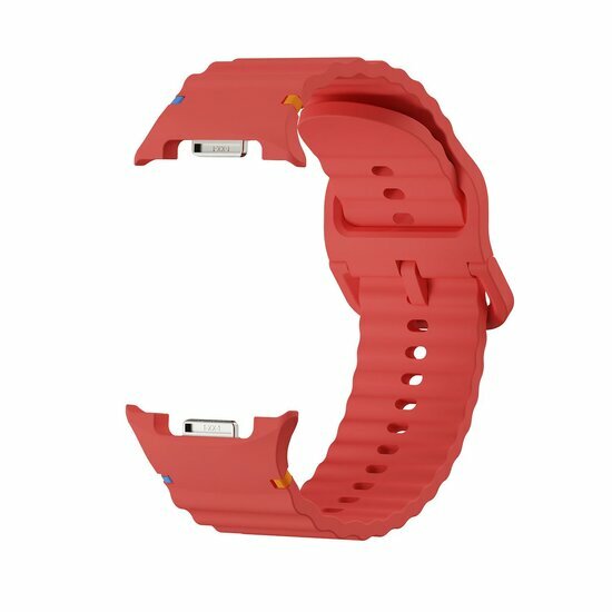 Classic Wave siliconen band - Rood - Samsung Galaxy Watch 8 Classic - 46mm