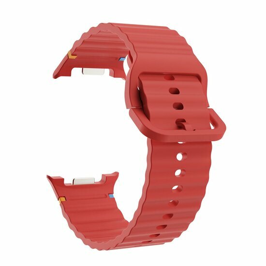Classic Wave siliconen band - Rood - Samsung Galaxy Watch 8 Classic - 46mm