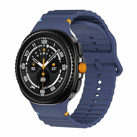 Classic Wave siliconen band - Donkerblauw - Samsung Galaxy Watch 8 Classic - 46mm