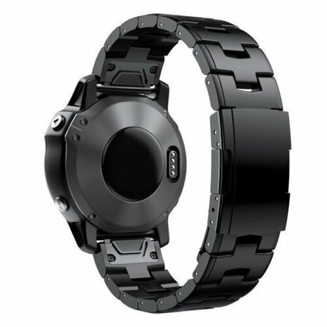 Titanium schakelband - Zwart - Garmin Fenix 7X / 6X / 5X