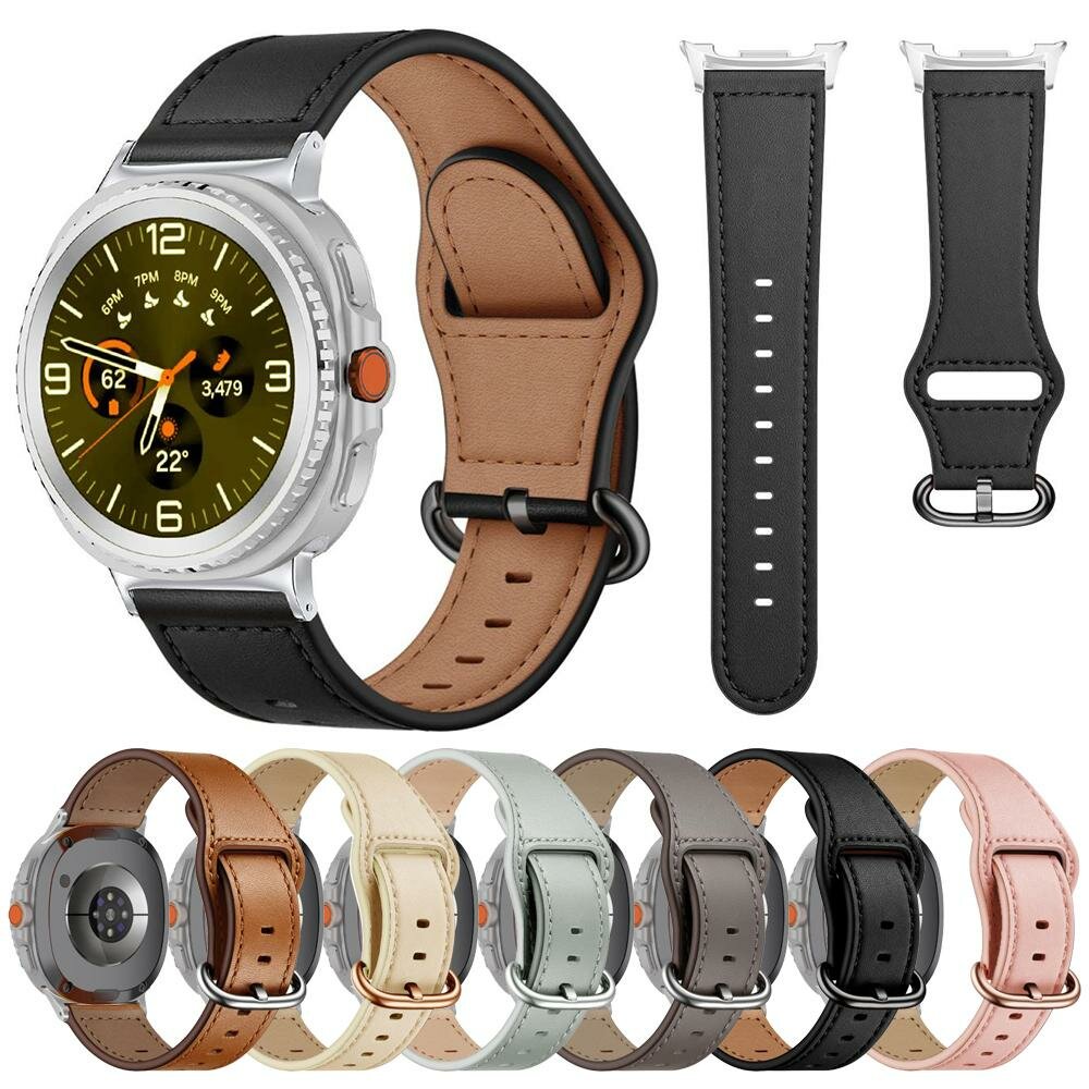 Classic leren band - Zwart - Samsung Galaxy Watch 8 - 40mm / 44mm