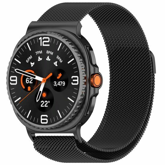Milanese band - Zwart - Samsung Galaxy Watch 8 Classic - 46mm