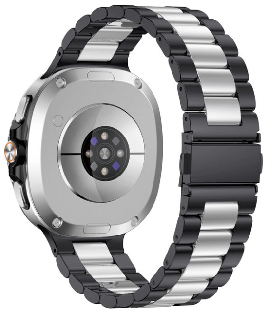 Stalen schakelband - Zwart met zilver - Samsung Galaxy Watch 8 - 40mm / 44mm